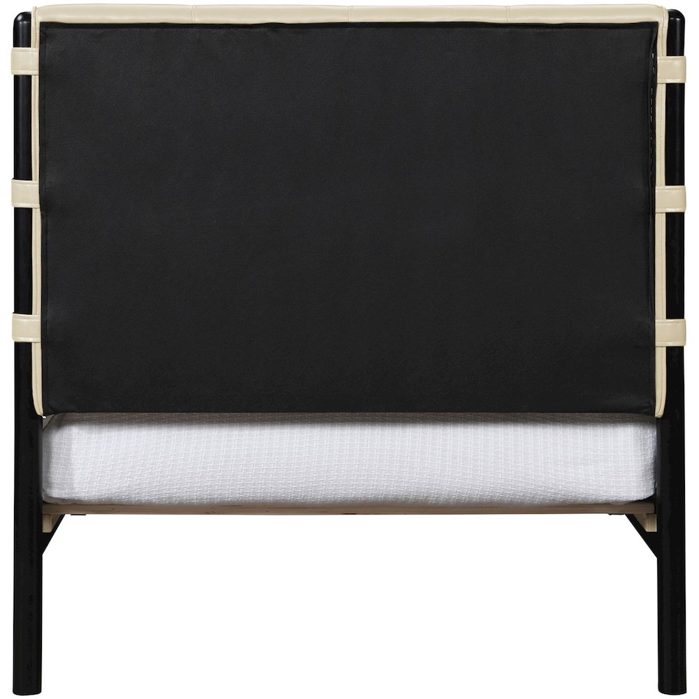 Abigail Cream Vegan Leather Twin Bed. Picture 4