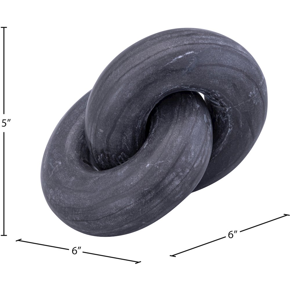 Knot Black Marble Decorative Knot. Picture 5