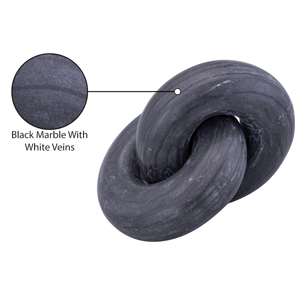 Knot Black Marble Decorative Knot. Picture 3