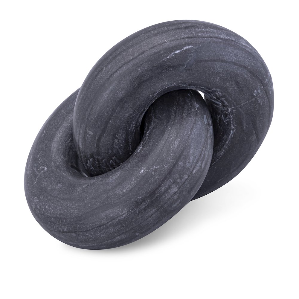 Knot Black Marble Decorative Knot. Picture 1