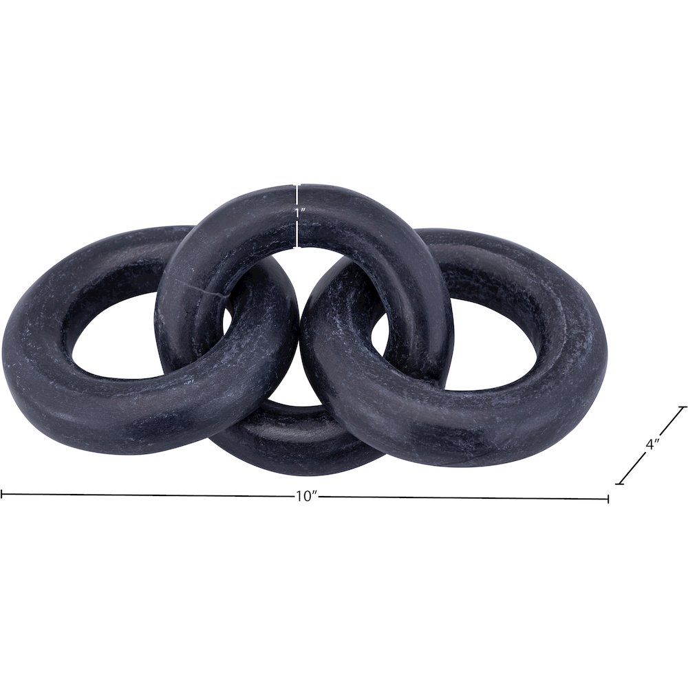 Rings Black Marble Decorative Chain Links. Picture 5