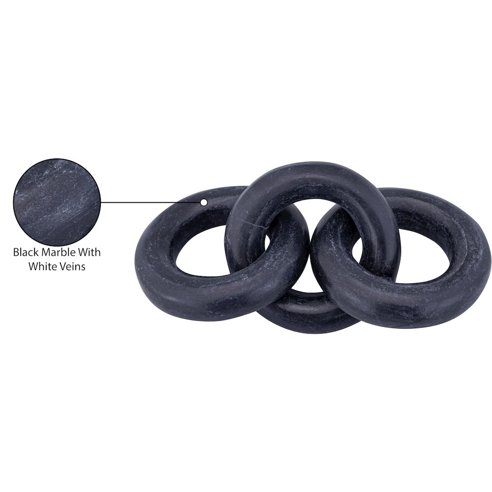 Rings Black Marble Decorative Chain Links. Picture 3