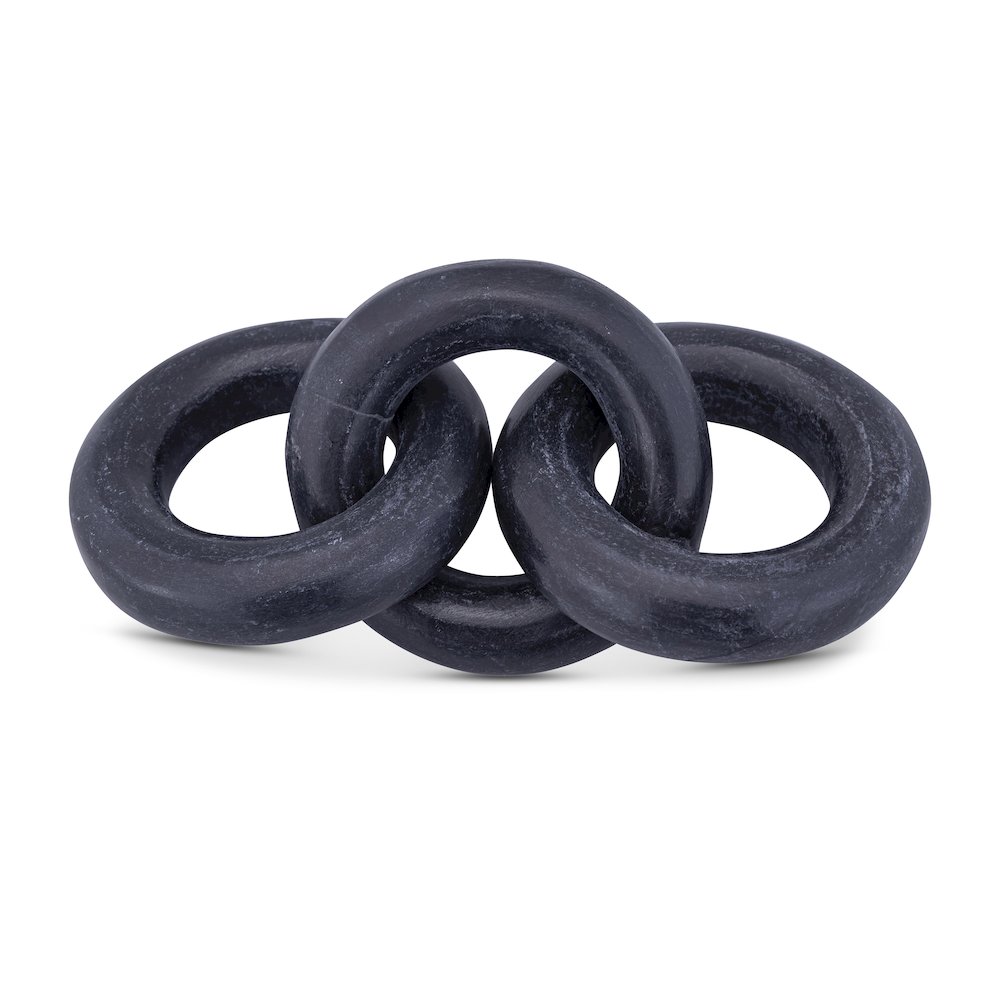 Rings Black Marble Decorative Chain Links. Picture 1