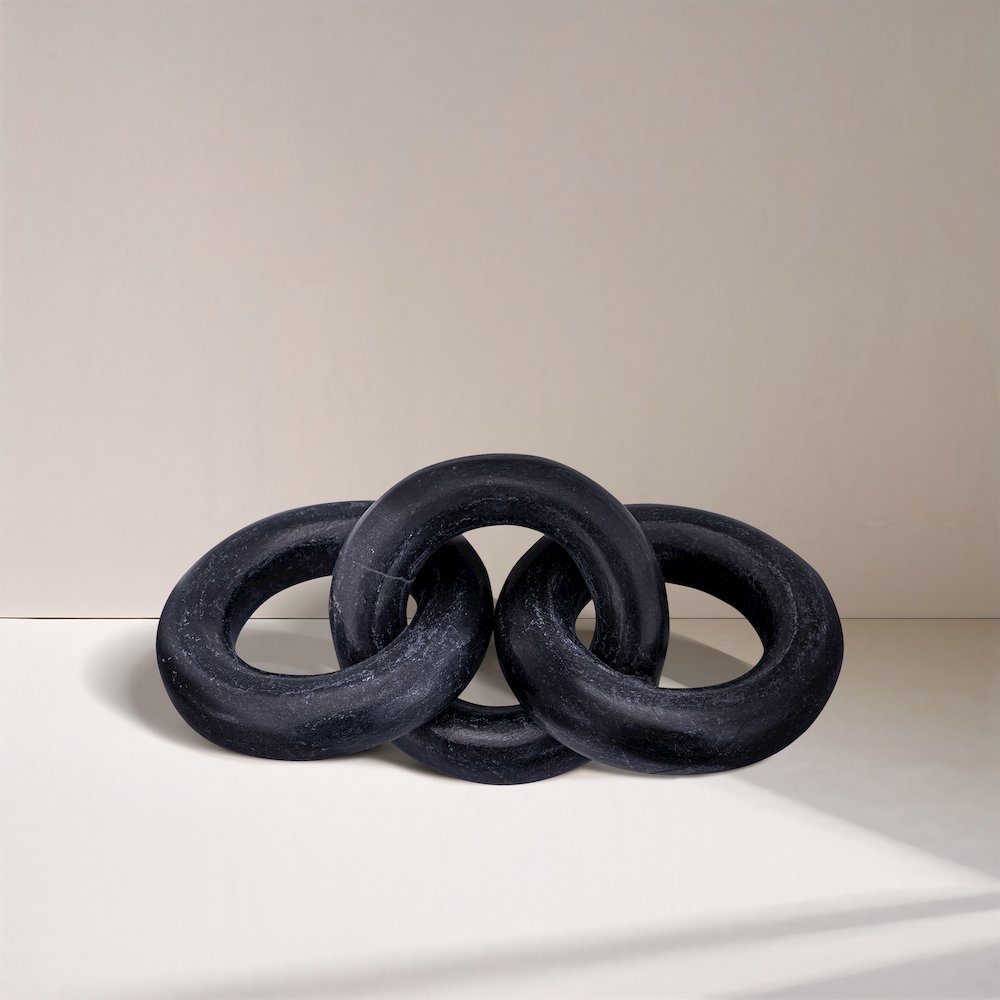 Rings Black Marble Decorative Chain Links. Picture 4