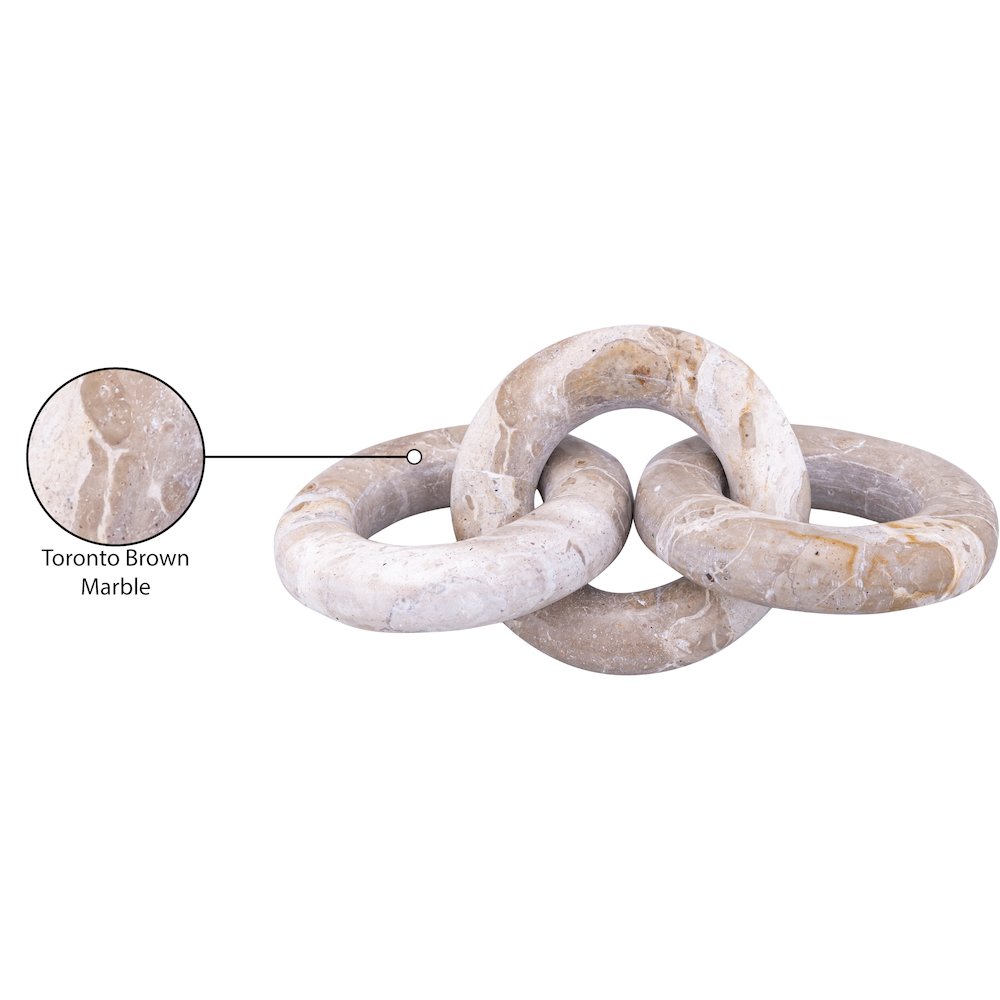 Rings Brown Marble Decorative Chain Links. Picture 3