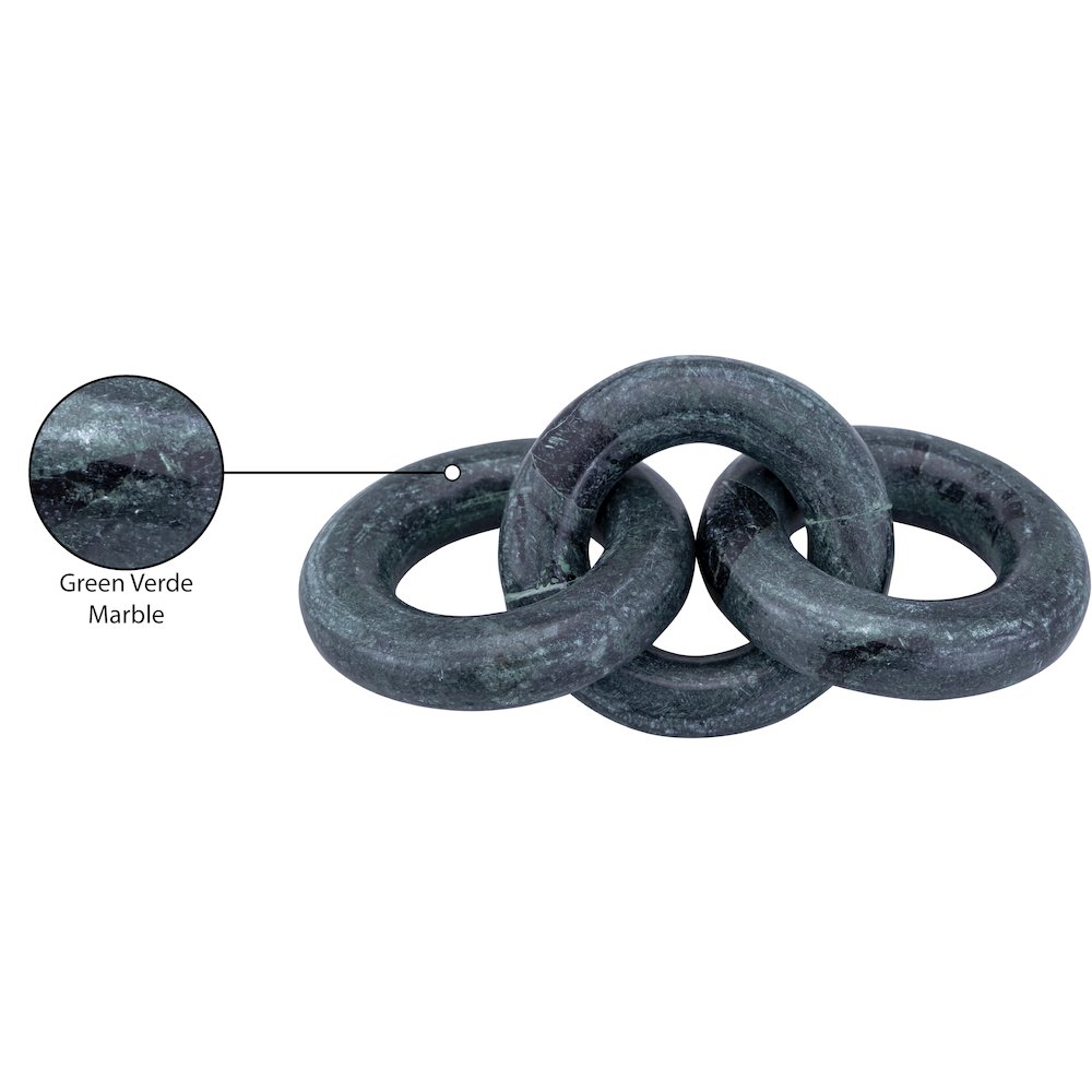 Rings Green Marble Decorative Chain Links. Picture 3