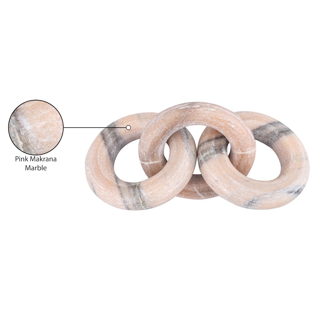 Rings Pink Marble Decorative Chain Links. Picture 3