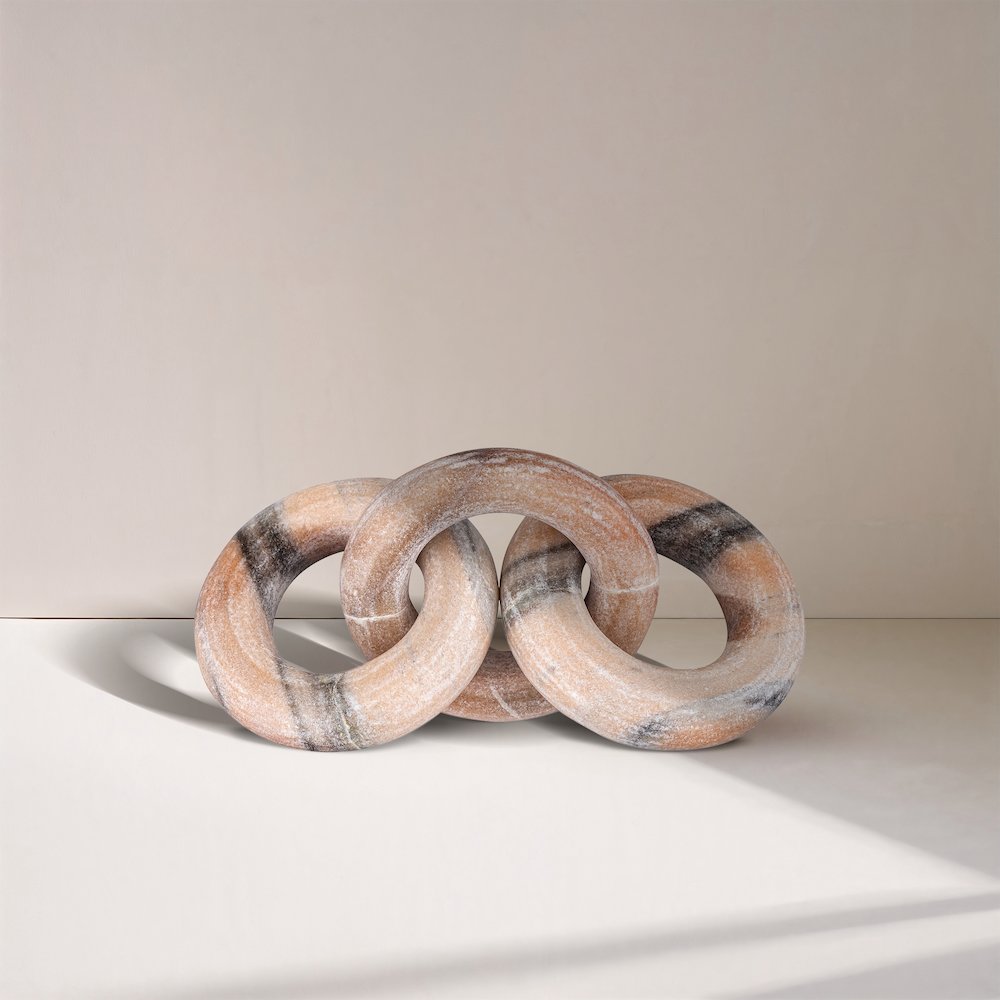 Rings Pink Marble Decorative Chain Links. Picture 4