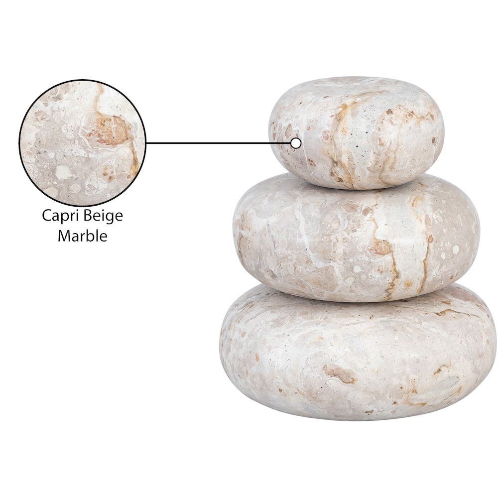 Pumpkin Beige Marble 3pc. Decorative Object. Picture 4