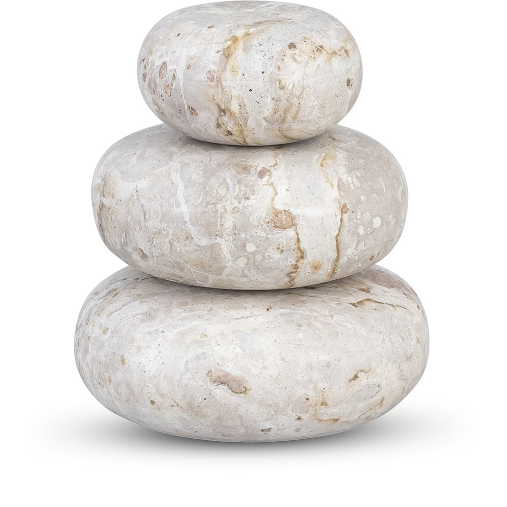 Pumpkin Beige Marble 3pc. Decorative Object. Picture 1