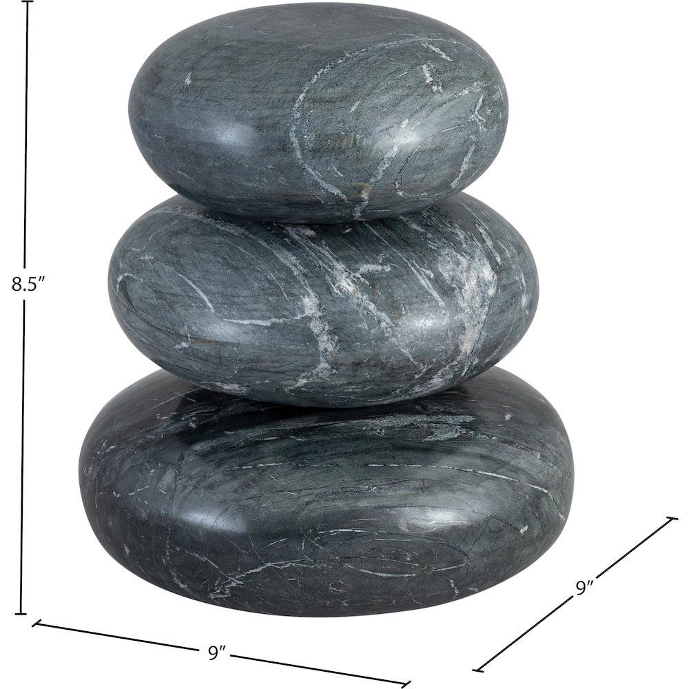 Pumpkin Black Marble 3pc. Decorative Object. Picture 2