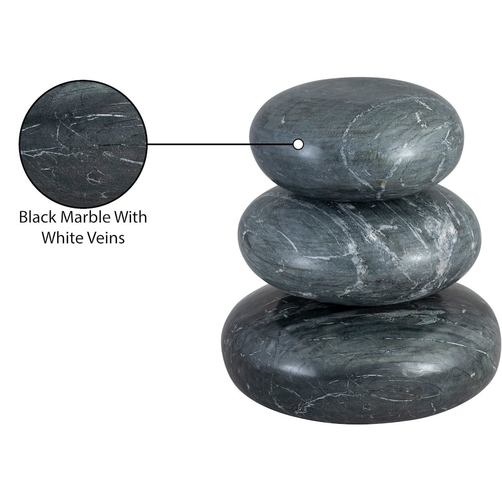 Pumpkin Black Marble 3pc. Decorative Object. Picture 4