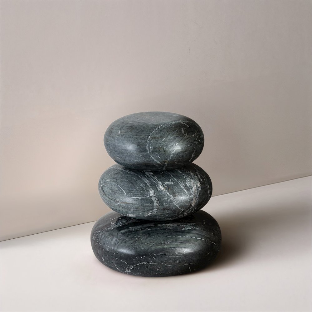 Pumpkin Black Marble 3pc. Decorative Object. Picture 3