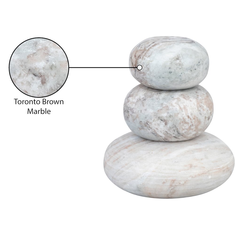 Pumpkin Brown Marble 3pc. Decorative Object. Picture 4