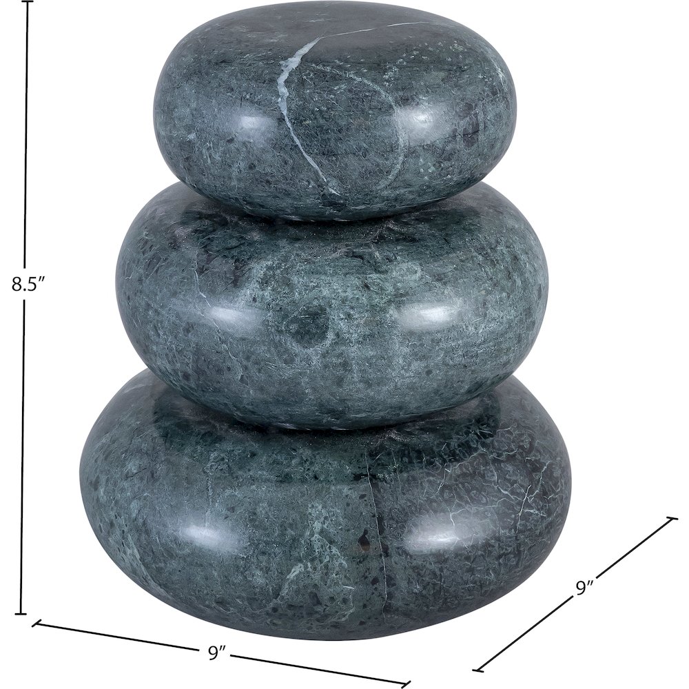 Pumpkin Green Marble 3pc. Decorative Object. Picture 2