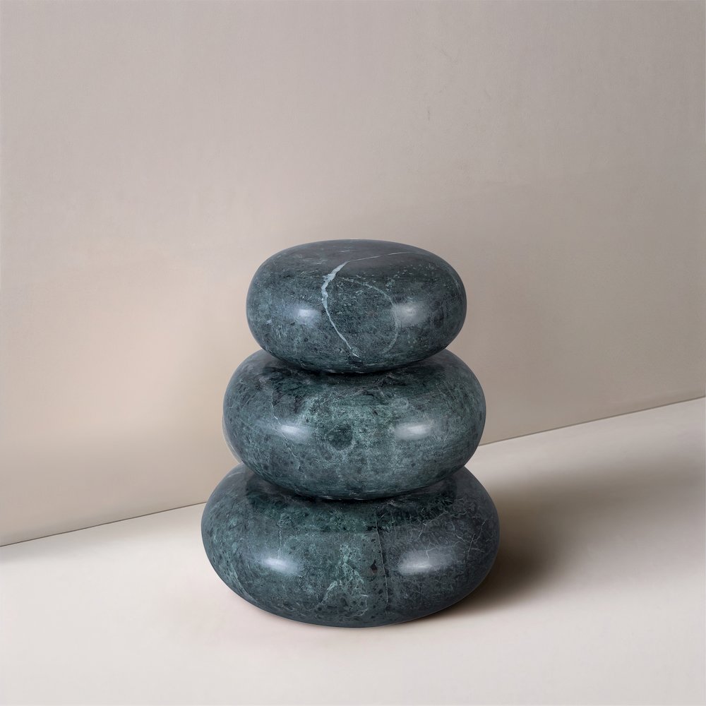Pumpkin Green Marble 3pc. Decorative Object. Picture 3