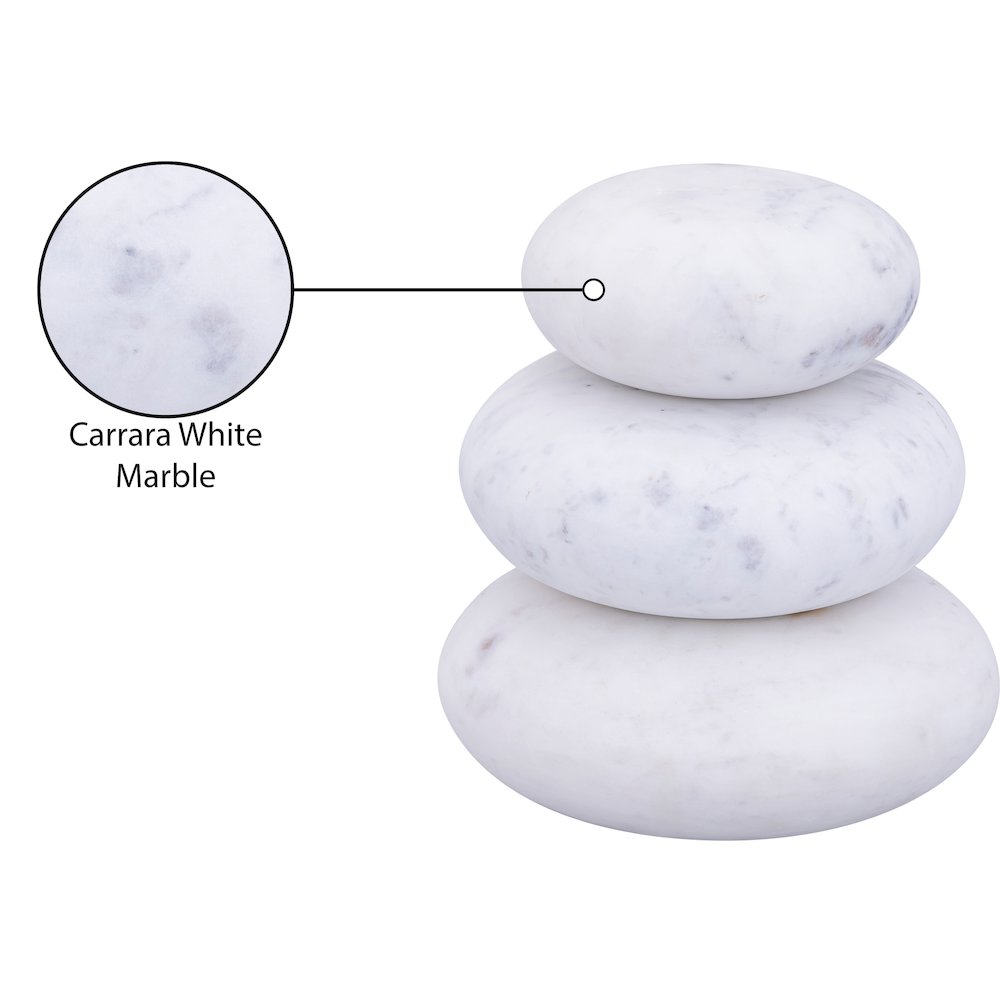 Pumpkin White Marble 3pc. Decorative Object. Picture 4