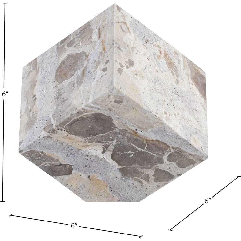 Block Beige Marble Decorative Cube. Picture 5