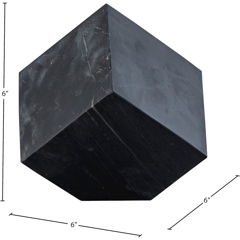 Block Black Marble Decorative Cube. Picture 5