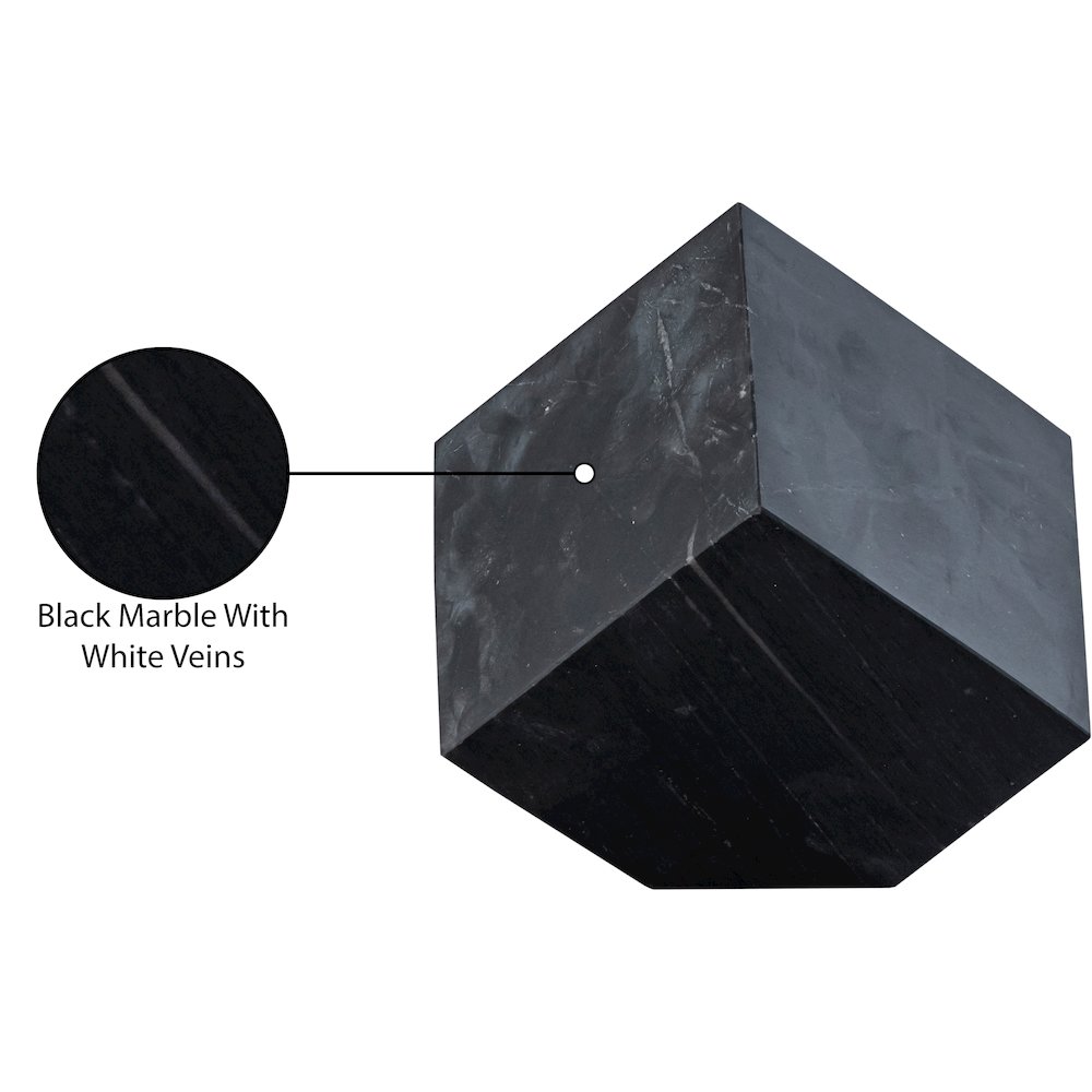 Block Black Marble Decorative Cube. Picture 3