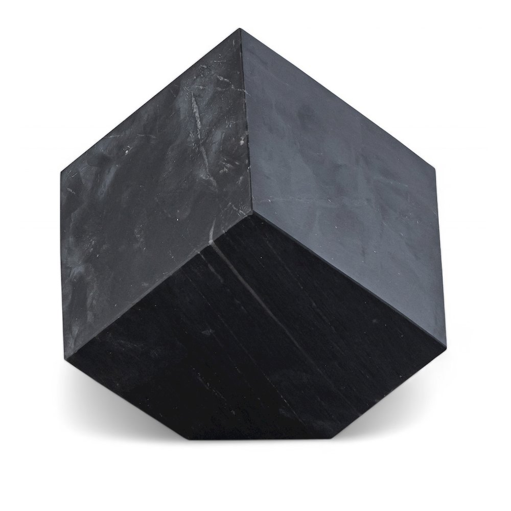 Block Black Marble Decorative Cube. Picture 1