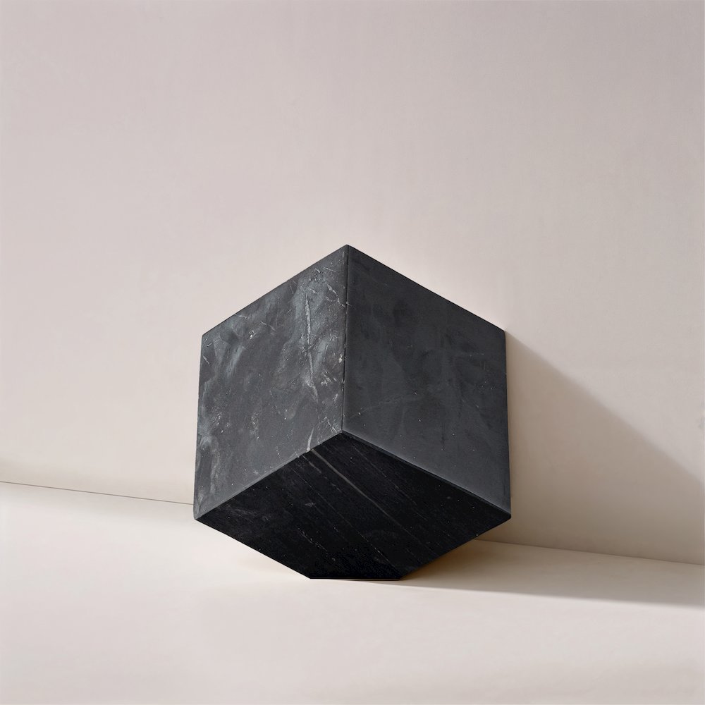 Block Black Marble Decorative Cube. Picture 4