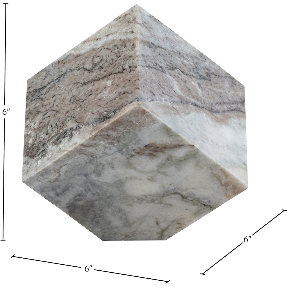 Block Brown Marble Decorative Cube. Picture 5