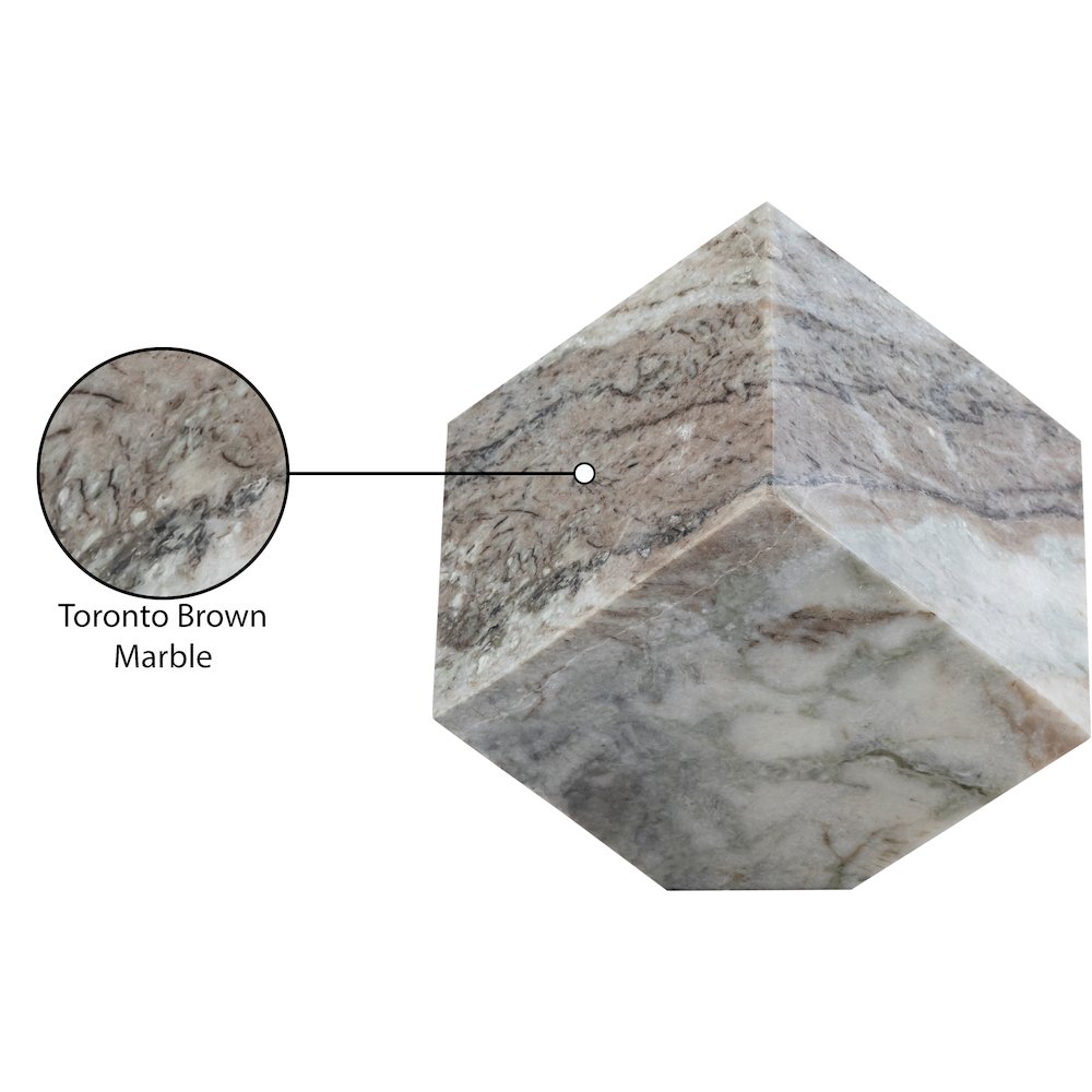 Block Brown Marble Decorative Cube. Picture 3