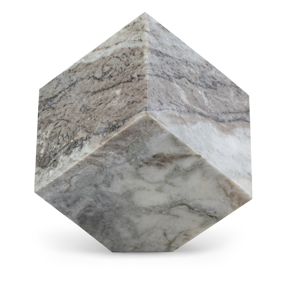 Block Brown Marble Decorative Cube. Picture 1