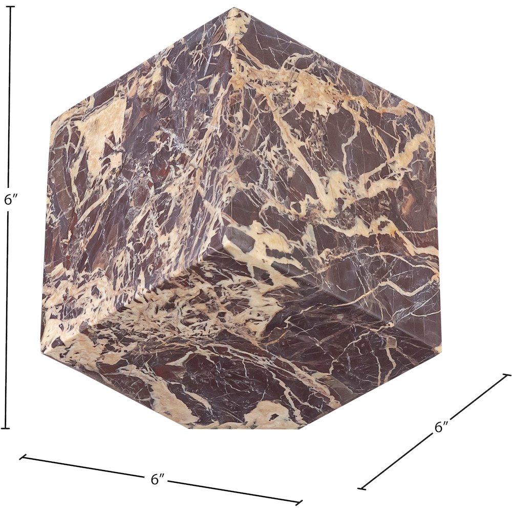 Block Cherry Marble Decorative Cube. Picture 5