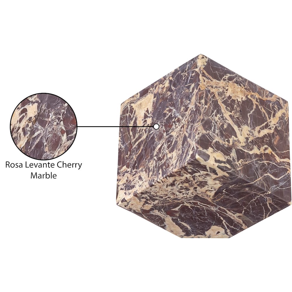Block Cherry Marble Decorative Cube. Picture 3