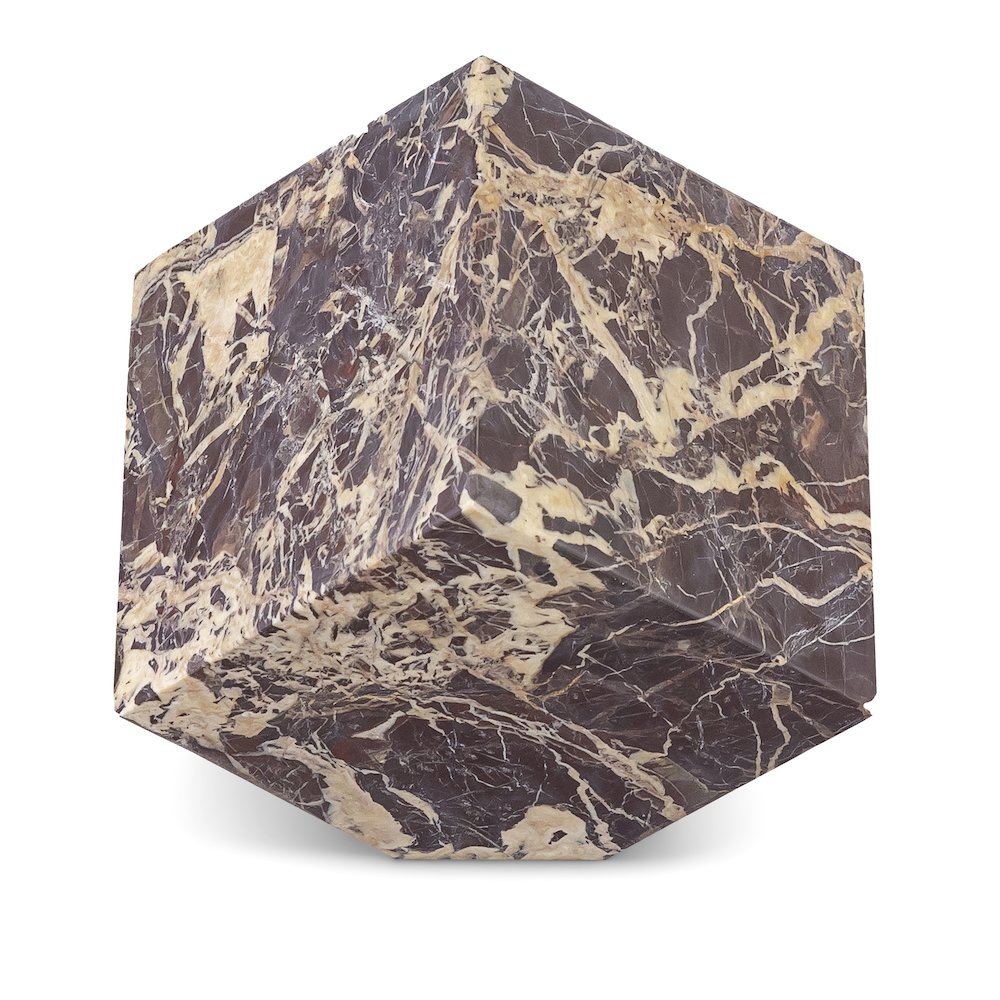 Block Cherry Marble Decorative Cube. Picture 1