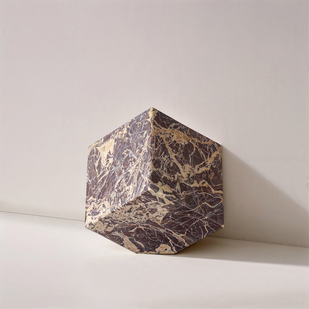 Block Cherry Marble Decorative Cube. Picture 4