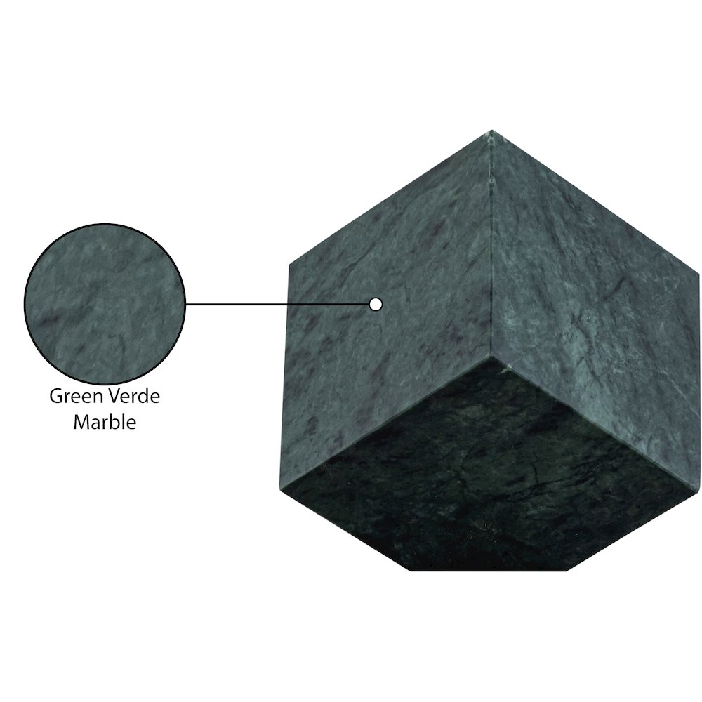 Block Green Marble Decorative Cube. Picture 3