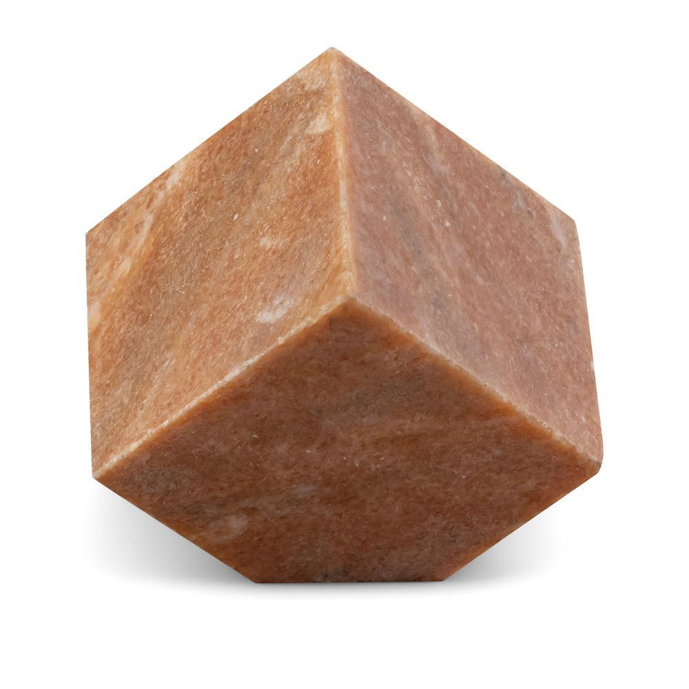 Block Pink Marble Decorative Cube. Picture 1