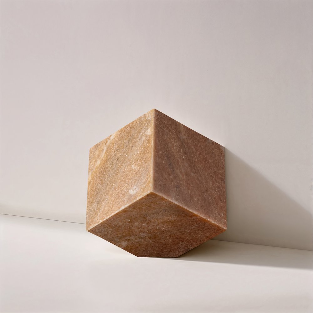 Block Pink Marble Decorative Cube. Picture 4