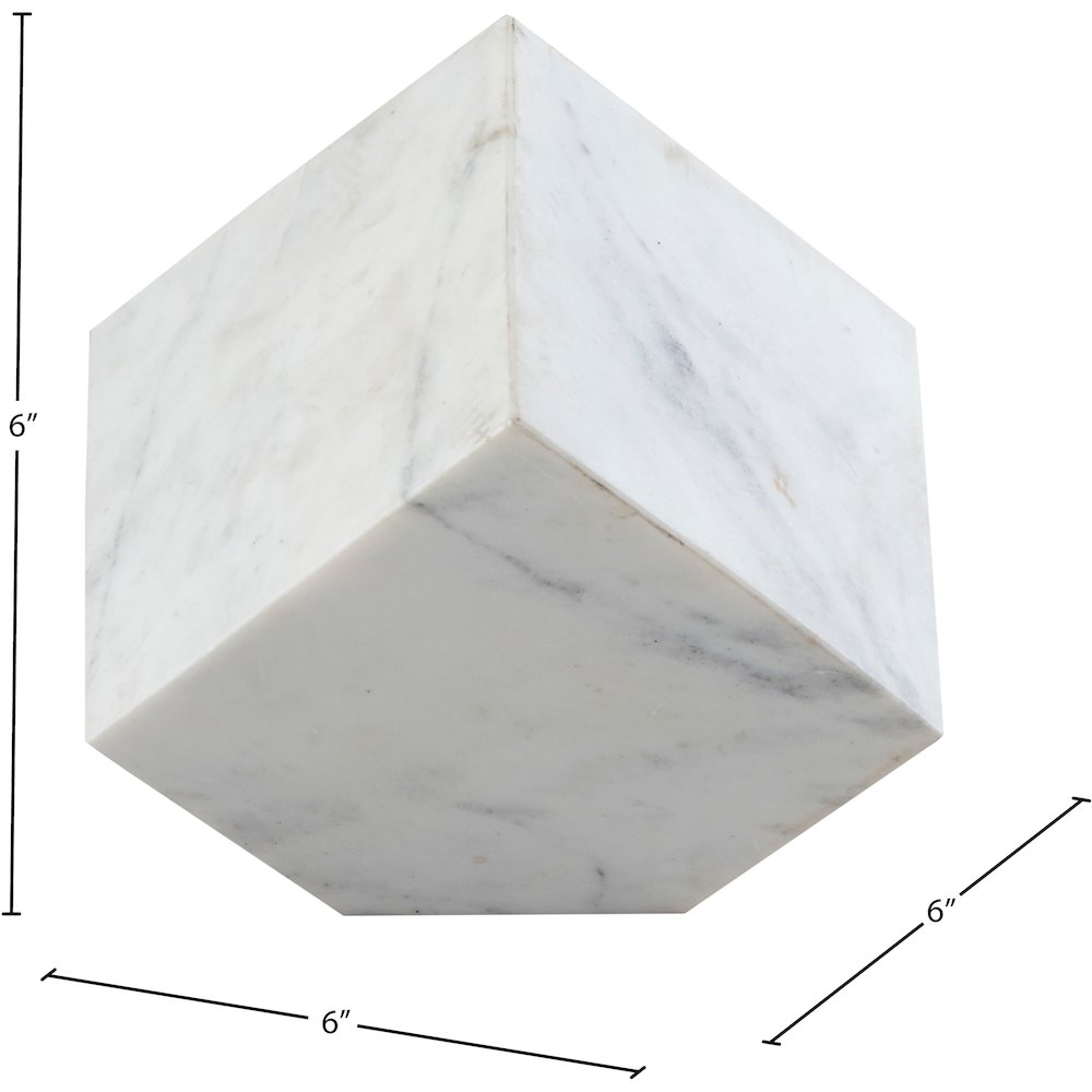 Block White Marble Decorative Cube. Picture 5