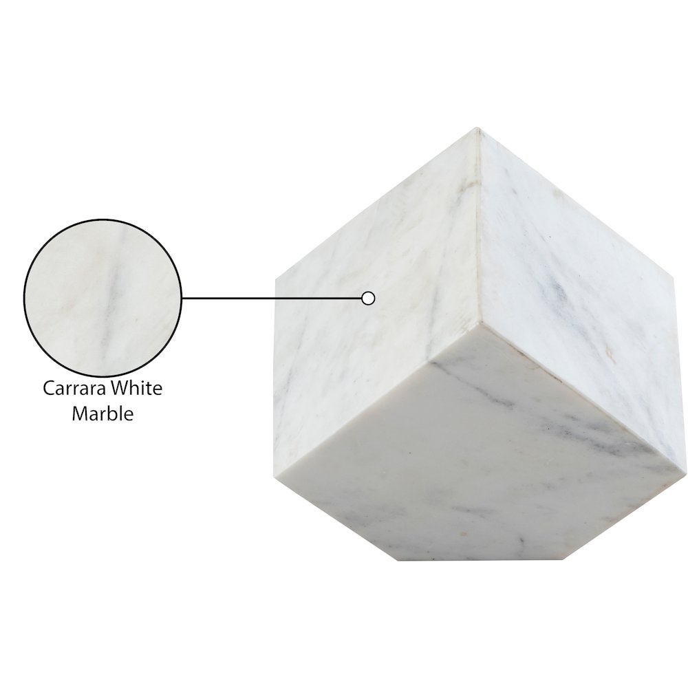 Block White Marble Decorative Cube. Picture 3