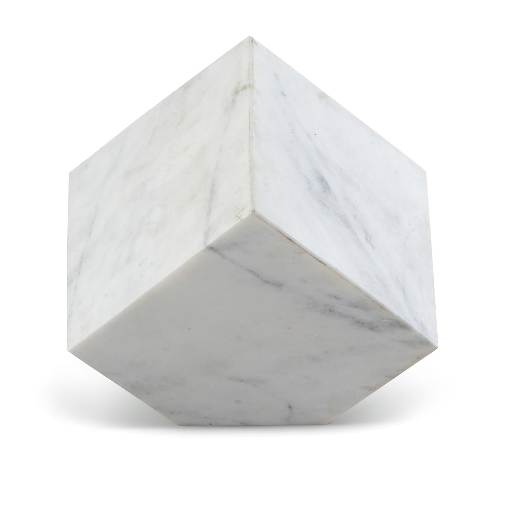 Block White Marble Decorative Cube. Picture 1