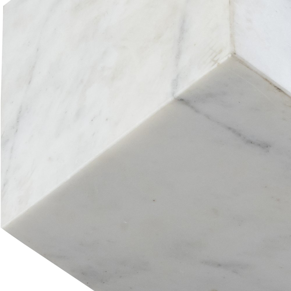 Block White Marble Decorative Cube. Picture 2