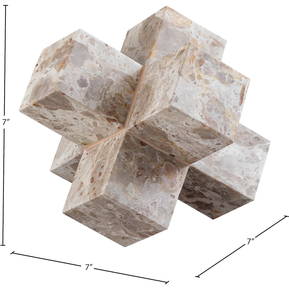 Jack Beige Marble Decorative Jack Object. Picture 5