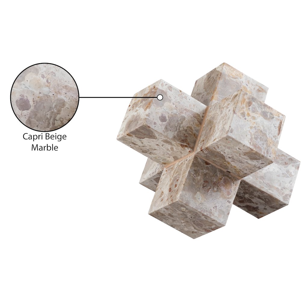 Jack Beige Marble Decorative Jack Object. Picture 3