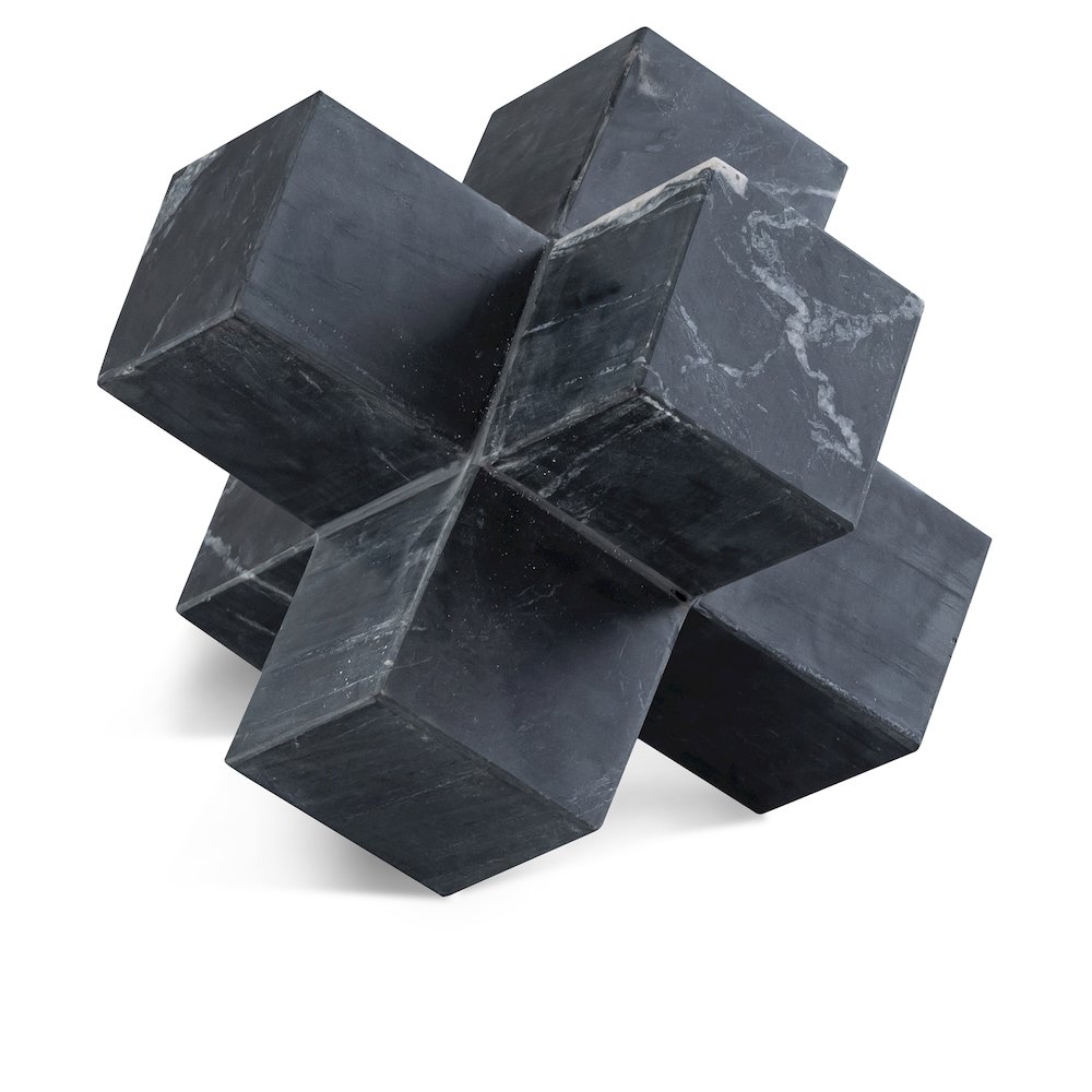 Jack Black Marble Decorative Jack Object. Picture 1
