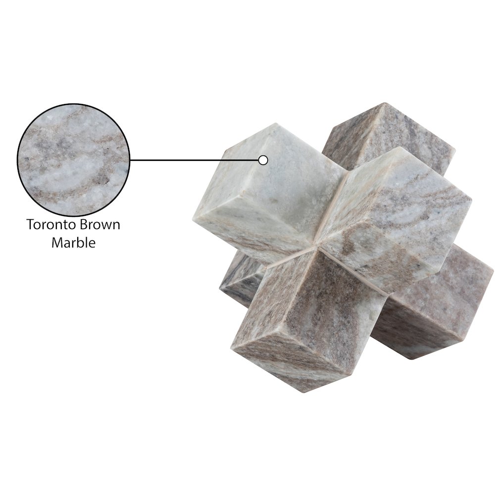 Jack Brown Marble Decorative Jack Object. Picture 3