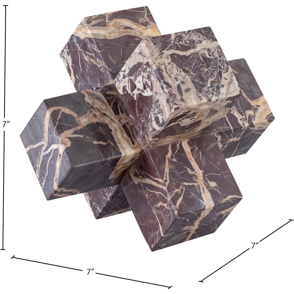 Jack Cherry Marble Decorative Jack Object. Picture 5