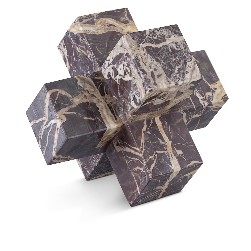Jack Cherry Marble Decorative Jack Object. Picture 1