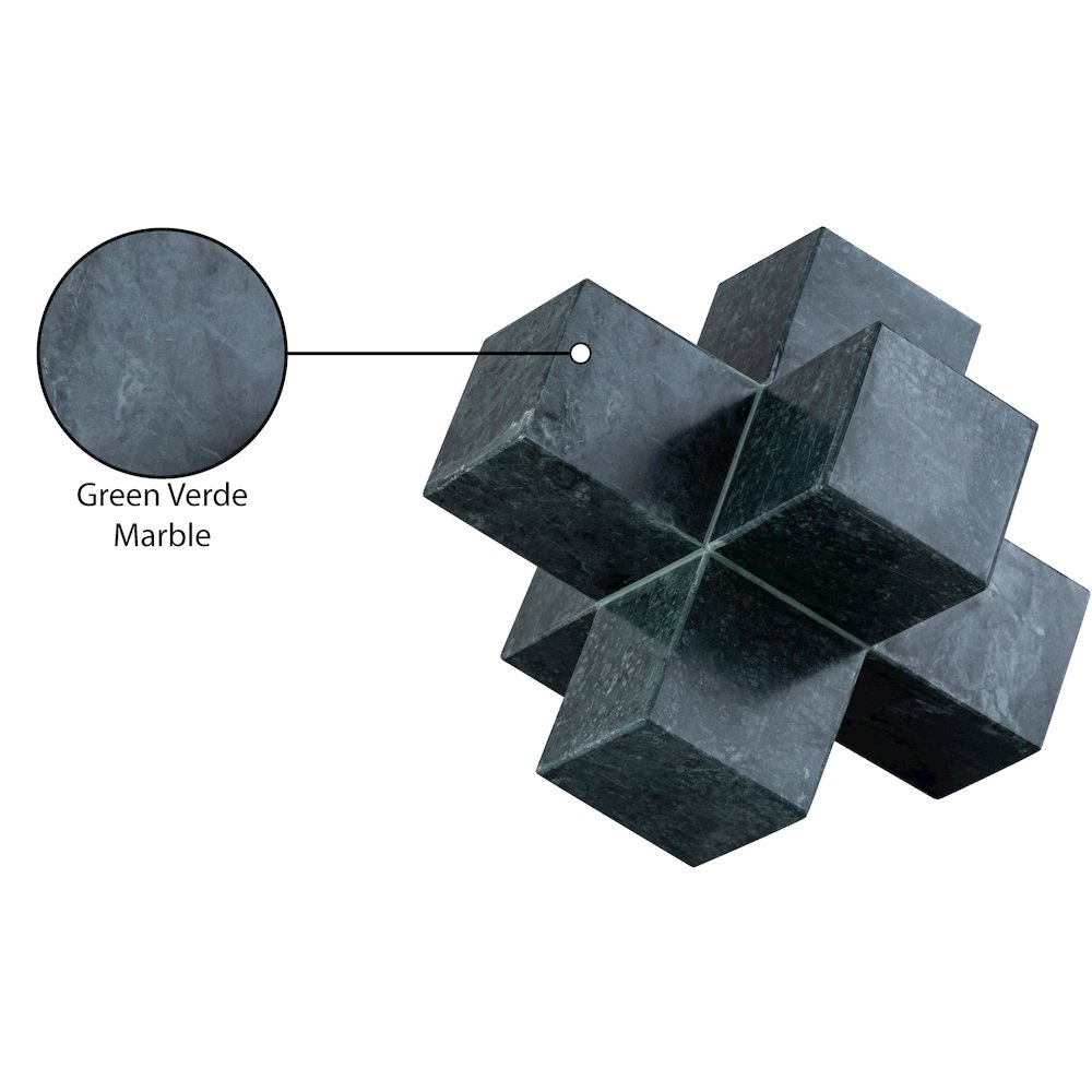Jack Green Marble Decorative Jack Object. Picture 3