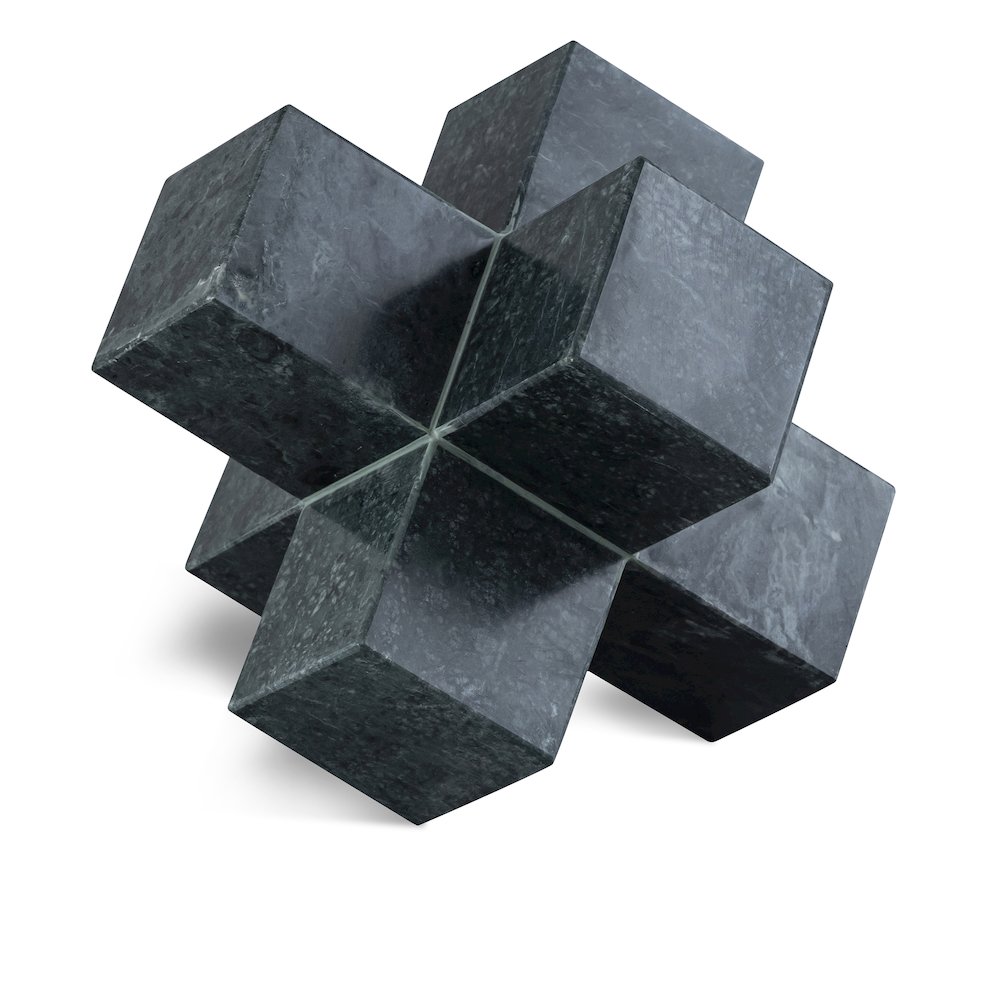 Jack Green Marble Decorative Jack Object. Picture 1