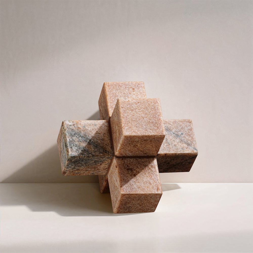 Jack Pink Marble Decorative Jack Object. Picture 4