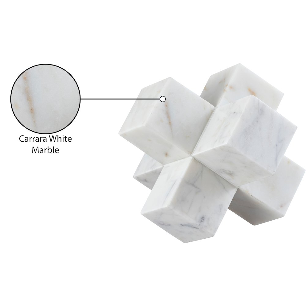 Jack White Marble Decorative Jack Object. Picture 3